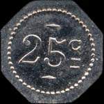 Jeton de nécessité de 25 centimes émis par Patouillard - 48 rue Désirée à Saint-Etienne (42000 - Loire) - revers