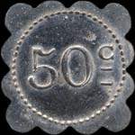 Jeton de nécessité de 50 centimes émis par Patouillard - 48 rue Désirée à Saint-Etienne (42000 - Loire) - revers