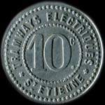 Jeton de nécessité de 10 centimes (rond) émis par Tramways Electriques - A.Grammont à Saint-Etienne (42000 - Loire) - revers