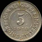 Jeton en maillechort de 25 centimes 1918 émis par l'Union du Commerce & de l'Industrie de Saint-Germain-en-Laye (78100 - Yvelines) - revers