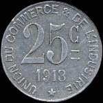 Jeton de 25 centimes 1918 émis par l'Union du Commerce & de l'Industrie de Saint-Germain-en-Laye (78100 - Yvelines) - revers