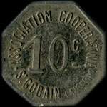 Jeton de 10 centimes mis par l'Association Cooprative de Saint-Gobain (02410 - Aisne) - avers