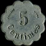 Jeton de ncessit de 5 centimes mis par la Boulangerie Cooprative de Saint-Jury (81160 - Tarn) - revers