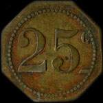 Jeton de 25 centimes émis par Jacquet - Saint-Just-en-Chevalet (42430 - Loire) - revers