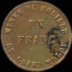 Jeton de 1 franc mis par les Mines de Houille du Grand Moloy - Albert Queulain  Saint-Lger-du-Bois (71360 - Sane-et-Loire) - revers