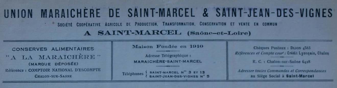 Saint-Marcel (71380 - Saône-et-Loire) - Coordonnées de l'Union Maraichère de Saint-Marcel & Saint-Jean-des-Vignes