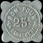 Jeton de 12 &frac12; centimes �mis par l'H�tel Constant � la Gare de St-Marcellin � Saint-Marcellin-en-Forez (42680 - Loire) - revers