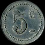 Jeton de 5 centimes mis par la Ruche des Poudriers  Saint-Mdard-en-Jalles (33160 - Gironde) - revers