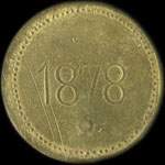Jeton de 10 centimes émis par la Cantine de Sougland / 1878 à Saint-Michel (02830 - Aisne) - revers