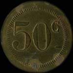 Jeton de 50 centimes mis par la Cantine Brunot - 12e rgiment de Chasseurs  Saint-Mihiel (55300 - Meuse) - revers