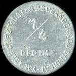 Jeton de 1/4 dcime (type rond) mis par la Chambre Syndicale des Patrons Boulangers - St-Nazaire (44600 - Loire-Atlantique) - revers