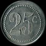 Jeton de 25 centimes type 2 mis par les Tramways de Saint-Quentin (02100 - Aisne) - revers