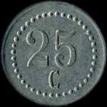 Jeton de 25 centimes type 1 mis par les Tramways de Saint-Quentin (02100 - Aisne) - revers
