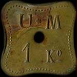 Jeton de 1 kg type 2 mis par l'Union Mutuelle - U. M. - St-Quentin (02100 - Aisne) - revers