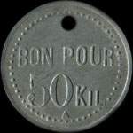 Jeton de 50 kilos de charbon mis par l'Union Mutuelle - St-Quentin (02100 - Aisne) - revers