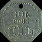 Jeton de 100 kilos de charbon mis par l'Union Mutuelle - St-Quentin (02100 - Aisne) - revers
