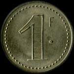 Jeton de ncessit de 1 franc mis par M.R (Morin Robert)  Sarrebourg (57400 - Moselle) - revers