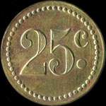Jeton de 25 centimes mis par Malet - Vendeur  Segr (49500 - Maine-et-Loire) - revers