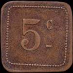 Jeton de 5 centimes mis par le Boucher J.Grgoire  Servian (34290 - Hrault) - revers