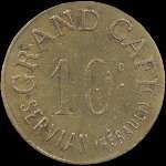 Jeton de 10 centimes en laiton rond mis par le Grand Caf de Servian  Servian (34290 - Hrault) - avers