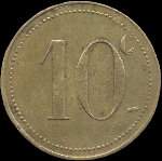 Jeton de 10 centimes en laiton rond mis par le Grand Caf de Servian  Servian (34290 - Hrault) - revers
