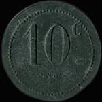 Jeton de 10 centimes en zinc nickel rond mis par le Grand Caf de Servian  Servian (34290 - Hrault) - revers