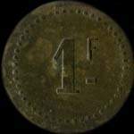 Jeton de 1 franc mis par la Cantine Gachon - (25e R.A.D.A.)  Sissonne (02150 - Aisne) - revers