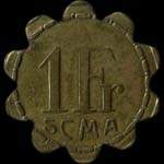 Jeton S.C.M.A. - Socit Cooprative Militaire Alsacienne - 1 franc type 1 - Strasbourg (67000 - Bas-Rhin) - avers