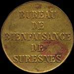 Jeton de 1 kg de viande émis par le Bureau de Bienfaisance de Suresnes (92150 - Hauts-de-Seine) - avers