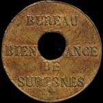 Jeton de 2 kg de pain émis par le Bureau de Bienfaisance de Suresnes (92150 - Hauts-de-Seine) - avers