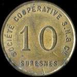 Jeton de 10 centimes émis par la Société Coopérative S. H. & Cie à Suresnes (92150 - Hauts-de-Seine) - avers