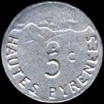 Jeton de 5 centimes 1917 en aluminium mis par la Ville de Tarbes (65000 - Hautes-Pyrnes) - revers