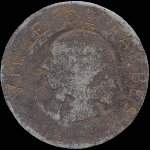 Jeton de 5 centimes 1917 en fer mis par la Ville de Tarbes (65000 - Hautes-Pyrnes) - avers