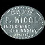 Jeton de 50 centimes émis par la Cantine Verchère (Cazaux) à La Terrasse-sur-Dorlay (42740 - Loire) - avers