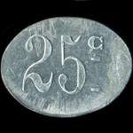 Jeton de 50 centimes émis par la Cantine Verchère (Cazaux) à La Terrasse-sur-Dorlay (42740 - Loire) - revers