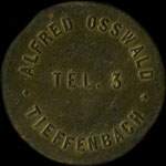 Jeton de 1 franc émis par le Syndicat des Entrepositaires de Bières - Alfred Osswald - Tieffenbach (67290 - Bas-Rhin) - avers