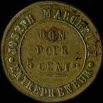 Jeton Joseph Marchetti - entrepreneur - 5 centimes - Toulon (83000 - Var) - avers