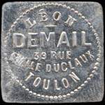 Jeton Léon Demail - 39 Rue Emile Duclaux - 50 centimes - Toulon (83000 - Var) - avers