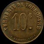 Jeton de 10 centimes émis par la Verrerie de Tourouvre (61190 - Orne) - avers
