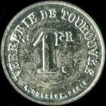Jeton de 1 franc émis par la Verrerie de Tourouvre (61190 - Orne) - avers