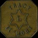 Jeton de 50 centimes émis par Charles Loonen à Tracy-le-Mont (60170 - Oise) - avers