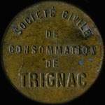 Jeton de 5 centimes en laiton type 2 avec barre du 5 incurve mis par la Socit Civile de Consommation de Trignac (44570 - Loire-Atlantique) - avers