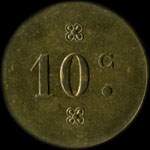 Jeton de 10 centimes en laiton type 2 avec chiffres de 6 mm mis par la Socit Civile de Consommation de Trignac (44570 - Loire-Atlantique) - revers