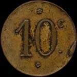 Jeton de 10 centimes en laiton type 1 avec chiffres de 10 mm mis par la Socit Civile de Consommation de Trignac (44570 - Loire-Atlantique) - revers