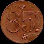 Jeton de 50 centimes en cuivre émis par S.H. - Ugine (Société d'Habitation des Aciéries Electriques) à Ugine (73400 - Savoie) - revers