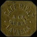 Jeton de 12 1/2 centimes émis par le Café Rivat à La Gerbe - La Valla-en-Gier (42131 - Loire) - avers