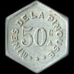 Jeton de 50 centimes �mis par les Mines de la Pinouse � Valmanya (66320 - Pyr�n�es-Orientales) - avers