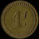 Jeton de nécessité de 1 franc émis par la Cantine Silvestre du 35e régiment d'Artillerie - revers