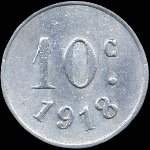Jeton de 10 centimes 1918 émis par le Comité Municipal d'Approvisionnement de Vanves (92170 - Hauts-de-Seine) - revers
