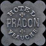 Jeton de 25 centimes mis par l'Htel Pradon  Veauche (42340 - Loire) - avers